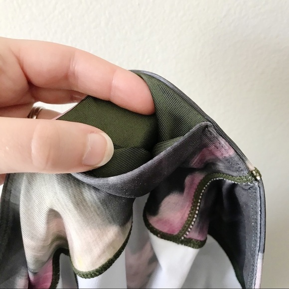 Joy Lab Floral Roses 7/8 Leggings Green/Pink Small - Picture 9 of 11